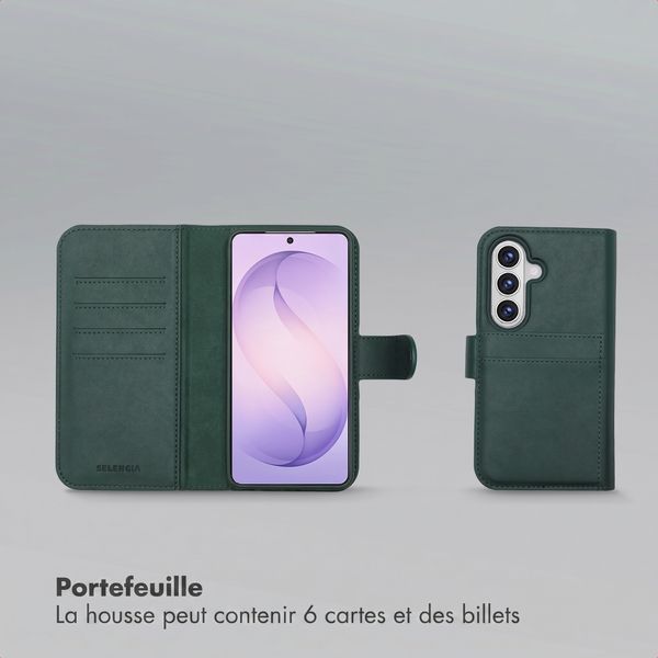 Selencia Étui portefeuille amovible Olyn avec MagSafe Samsung Galaxy S26 - Vert