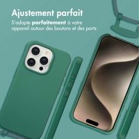 imoshion Coque arrière Color avec cordon amovible et MagSafe Apple iPhone 15 Pro - Vert foncé