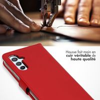 Selencia Étui portefeuille en cuir véritable Samsung Galaxy A54 (5G) - Rouge