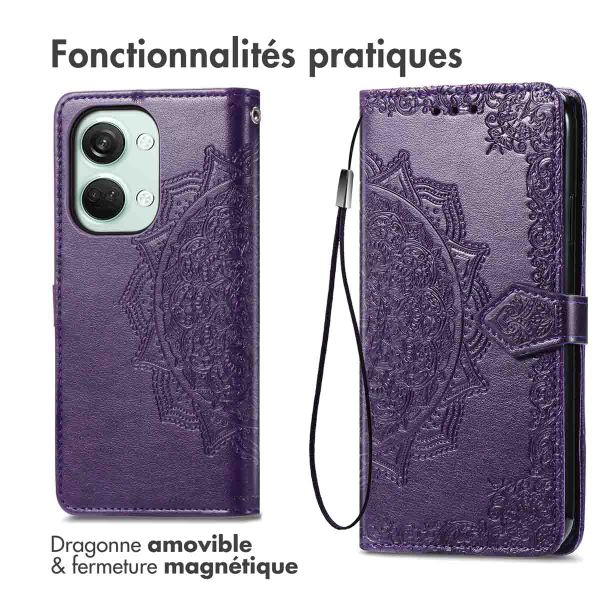 imoshion Etui de téléphone portefeuille Mandala OnePlus Nord 3 - Violet