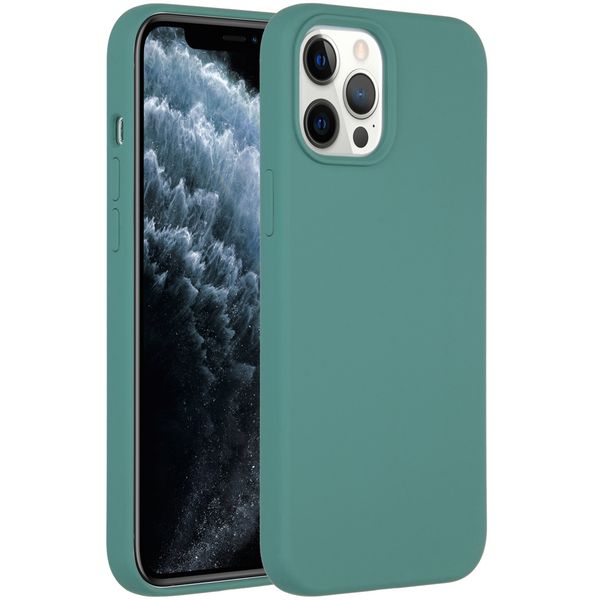 Accezz Coque Liquid Silicone Apple iPhone 12 Pro Max - Vert foncé