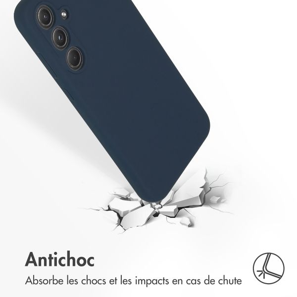 Accezz Coque Liquid Silicone Samsung Galaxy A55 - Bleu foncé