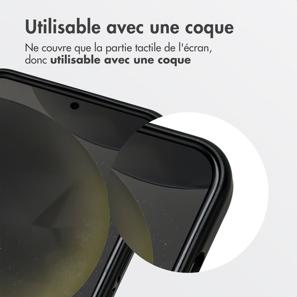 Accezz Protection d’écran en verre trempé avec filtre de confidentialité + Applicateur Samsung Galaxy S24 / S25