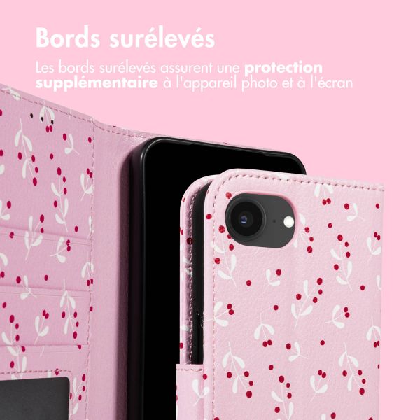 imoshion Étui de télephone portefeuille Design Apple iPhone 16e - Blush Berries