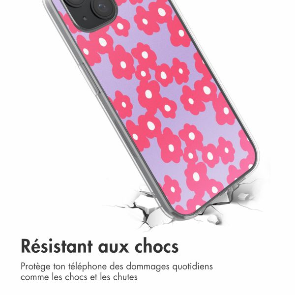 imoshion Coque design pour iPhone 15 - Dusty Rose Blossoms