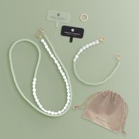 Selencia Ensemble de cordons pour téléphone avec perles et élastiques - Pistache Cream