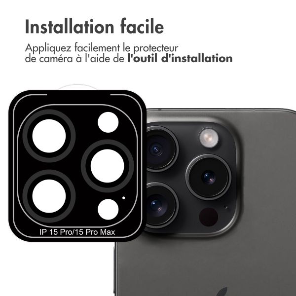 imoshion Lot de 2 protections d'objectif de caméra Apple iPhone 15 Pro / 15 Pro Max - Black Titanium