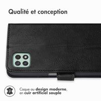 imoshion Étui de téléphone portefeuille Luxe Galaxy A22 (5G) - Noir