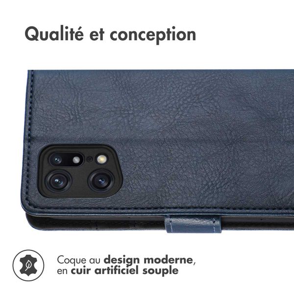 imoshion Étui de téléphone portefeuille Luxe Oppo Find X5 5G - Bleu foncé