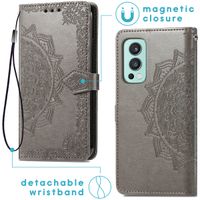 imoshion Etui de téléphone portefeuille Mandala OnePlus Nord 2 - Gris