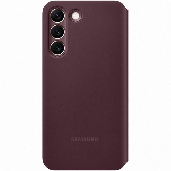 Samsung Original étui de téléphone portefeuille Clear View Galaxy S22 - Burgundy