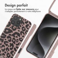 imoshion Coque design en silicone avec cordon Apple iPhone 16 Pro Max - Animal Pink