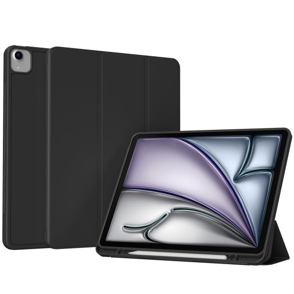 Accezz Coque tablette portefeuille Smart Silicone iPad Air 13 pouces (2025) M3 / (2024) M2 - Noir