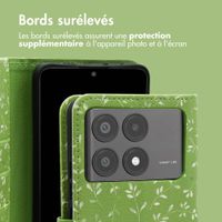 imoshion Étui de télephone portefeuille Design Xiaomi Poco X6 Pro - Green Flowers