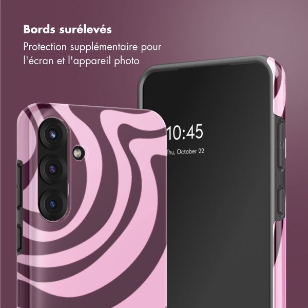 Selencia Coque arrière Vivid Samsung Galaxy S25 Plus - Wavy Swirl Pink Plum