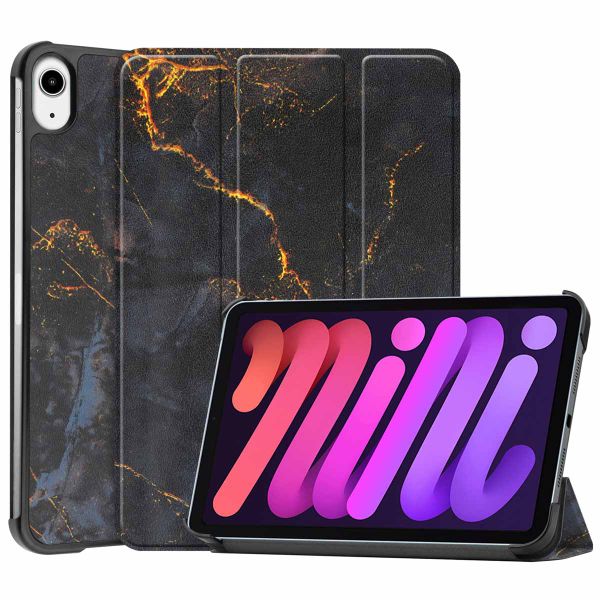 imoshion Coque tablette Design Trifold Apple iPad Mini 7 (2024) / iPad Mini 6 (2021) - Black Marble