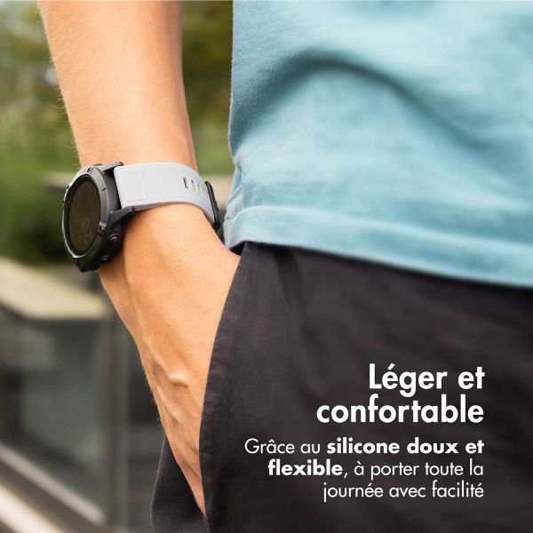 imoshion Bracelet QuickFit® en silicone  - Connexion Garmin 22 mm - Gris
