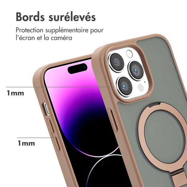 Accezz Coque Ring Stand avec MagSafe Apple iPhone 14 Pro Max - Marron