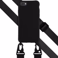 Selencia Coque silicone avec cordon amovible Apple iPhone SE (2022 / 2020) / 8 / 7 - Noir