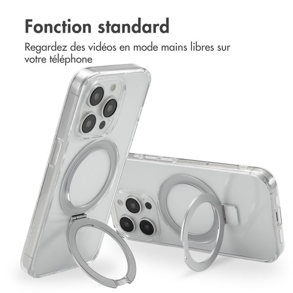 Accezz Coque Ring Stand avec MagSafe Apple iPhone 15 Pro - Transparent