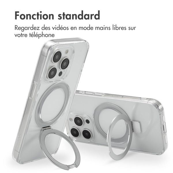 Accezz Coque Ring Stand avec MagSafe iPhone 15 Pro - Transparent