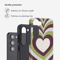 Selencia Coque arrière Vivid Tough Samsung Galaxy S23 - Double Hearts Plum Fern