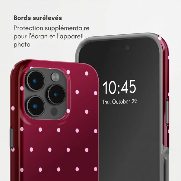Selencia Coque arrière Vivid avec MagSafe Apple iPhone 15 Pro - Happy Dots Burgundy