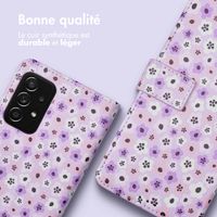 imoshion ﻿Étui de téléphone portefeuille Design Samsung Galaxy A52(s) (5G/4G) - Purple Flowers