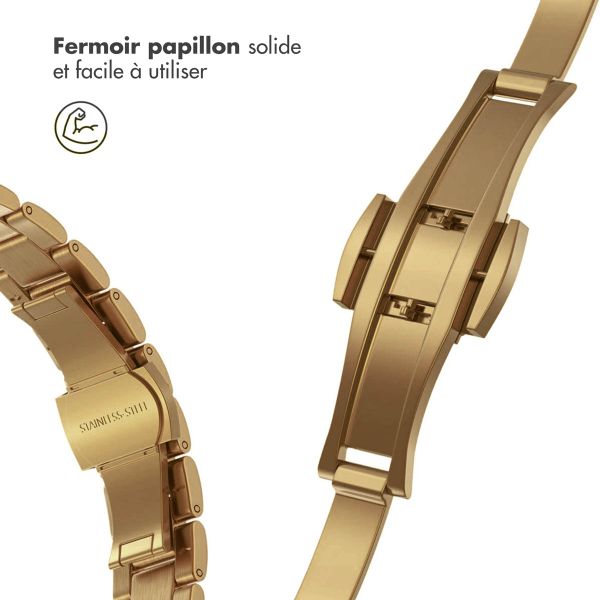 Selencia Bracelet à maillons fin en acier Apple Watch Series 1 t/m 9 / SE (38/40/41 mm) | Series 10 / 11 (42 mm) - Doré