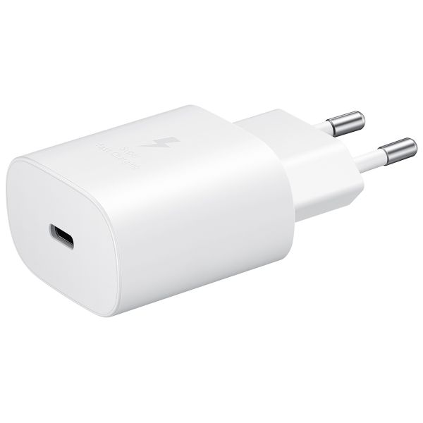 Samsung Lot de charge | USB-C vers USB-C - 1 mètre - 25 Watt - Blanc + Original l'Adapteur de charge radpide USB-C emballage d'usine - 25 Watt - Blanc