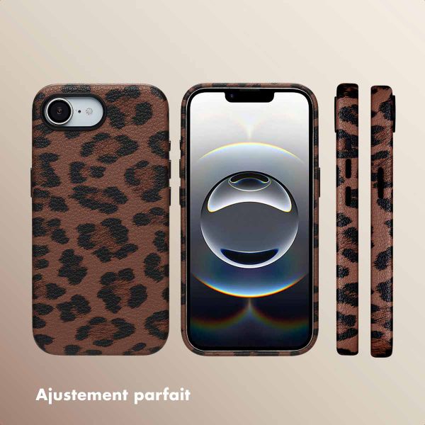 Selencia Coque Sabi imprimé panthère avec MagSafe Apple iPhone 16e - Mocha Brown