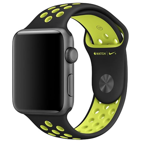 Apple Nike Sport bracelet Apple Watch Series 1-9 / SE - 38/40/41 mm / Series 10 - 42 mm - Black/Volt