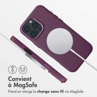 Accezz Coque arrière en cuir avec MagSafe Apple iPhone 16 Pro Max - Heath Purple