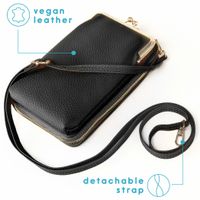 imoshion Sac téléphone en cuir végan Crossbody - Noir