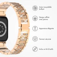 Selencia Bracelet à maillons scintillants Apple Watch Series 1 t/m 9 / SE (38/40/41 mm) | Series 10 / 11 (42 mm) - Rose Doré
