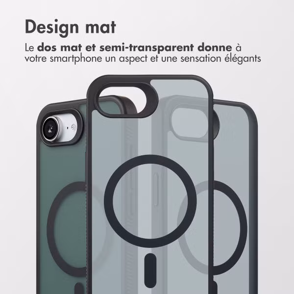 Accezz Coque Givrée Robuste avec MagSafe Apple iPhone 16e - Noir