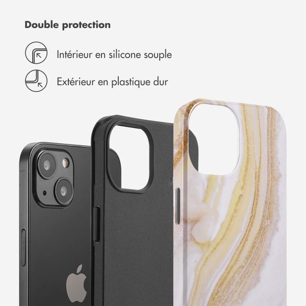 Selencia Coque arrière Vivid Tough iPhone 13 - Chic Marble Gold