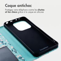 imoshion Étui de télephone portefeuille Design Xiaomi Redmi Note 14 (4G) - Blue Flowers