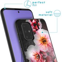 imoshion Coque Design Samsung Galaxy A51 - Fleur - Rose / Noir