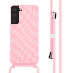 imoshion Coque design en silicone avec cordon Samsung Galaxy S22 Plus - Retro Pink