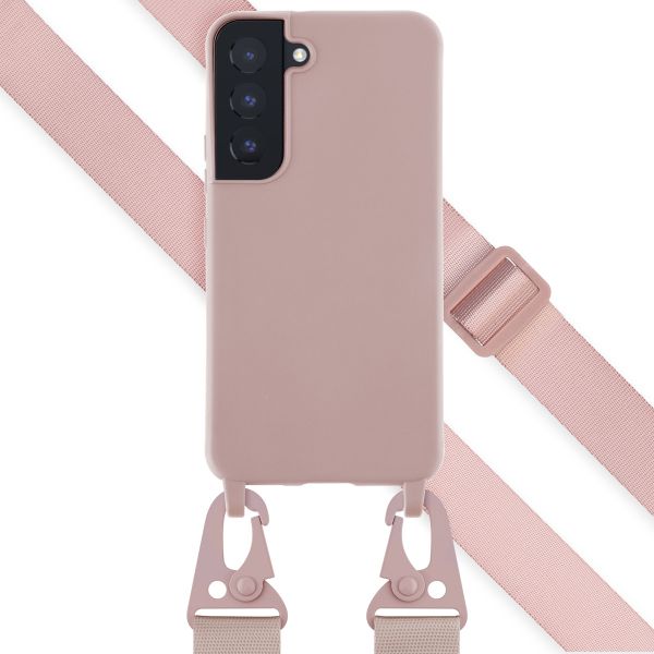 Selencia Coque silicone avec cordon amovible Samsung Galaxy S22 - Sand Pink