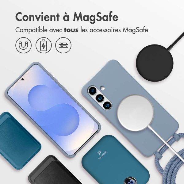 imoshion Coque arrière Color avec cordon amovible et MagSafe Samsung Galaxy S24 / S25 - Ash Blue
