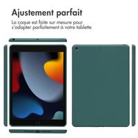 Accezz Coque Liquid Silicone iPad 9 (2021) 10.2 pouces / iPad 8 (2020) 10.2 pouces / iPad 7 (2019) 10.2 pouces - Vert foncé