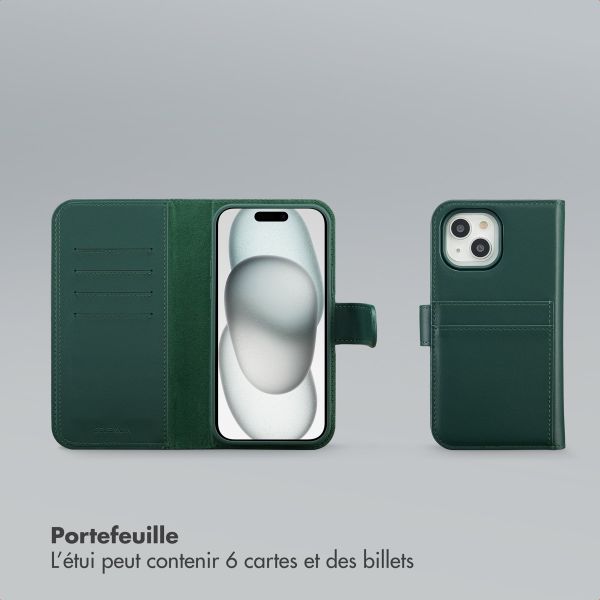Selencia Étui portefeuille amovible Olyn avec MagSafe Apple iPhone 15 - Vert