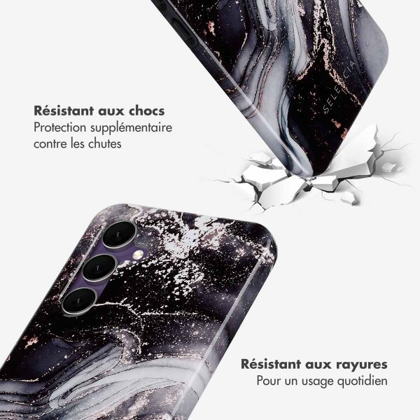 Selencia Coque arrière Vivid Samsung Galaxy S24 FE - Chic Marble Black