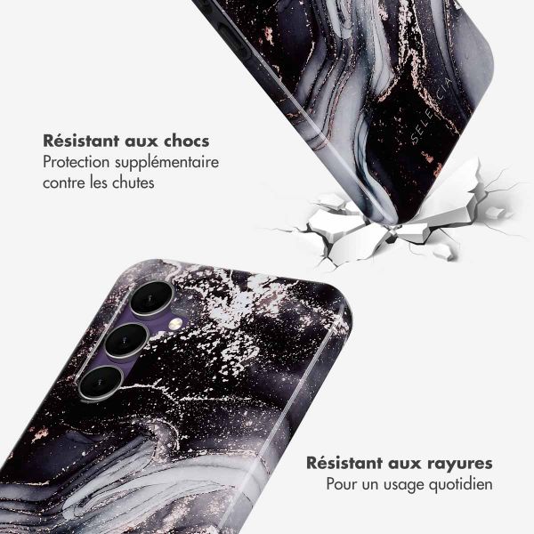 Selencia Coque arrière Vivid Tough Galaxy S24 FE - Chic Marble Black