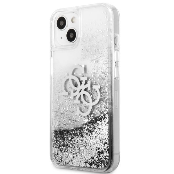 Guess Coque 4G Logo Liquid Glitter iPhone 13 Mini - Silver