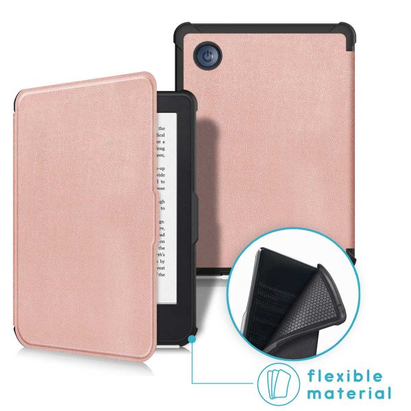 imoshion Étui de liseuse portefeuille Slim Soft Kobo Clara 2E / Tolino Shine 4 - Rose Doré