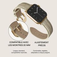 Burga Bracelet en cuir véritable Apple Watch Series 1 - 9 / SE (38/40/41 mm) | Series 10 / 11 (42 mm) - Buttermelt / Gold