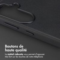 Accezz Coque arrière en cuir avec MagSafe Samsung Galaxy S26 Plus - Onyx Black